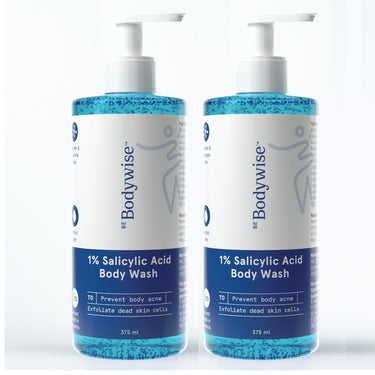 Be Bodywise 1% Salicylic Acid Body Wash 750 ml | Pack of 2 | Refreshing Showering Gel that Helps to Prevent Body Acne & Cleanse Skin | Paraben and SLS free